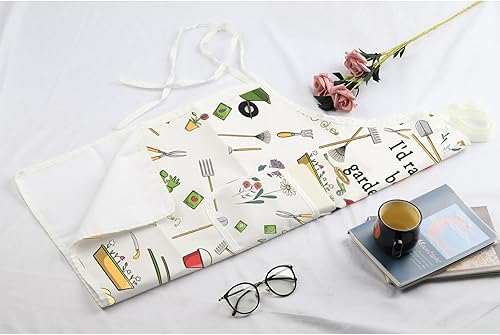 Miniatura 7 de MBMSO Delantal de jardinería Delantal de jardinero Delantal de jardín para amantes de la jardinería I'd Rather Be Gardening Delantal con bolsillo