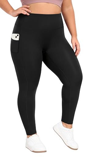 Heathyoga X-6XL Plus Size Leggings for Women with Pockets Tummy Control Plus Size Yoga Pants High Waist Workout