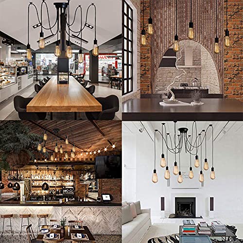 Sunsign Spider Light, Multiple Ajustable Diy Pendant Lighting, Vintage Edison Black Chandelier, Industrial Pendant Light Retro Chandelier Pendant Dining Hall Bedroom Hotel, 8 Heads, E27-Without Bulb #TOP6