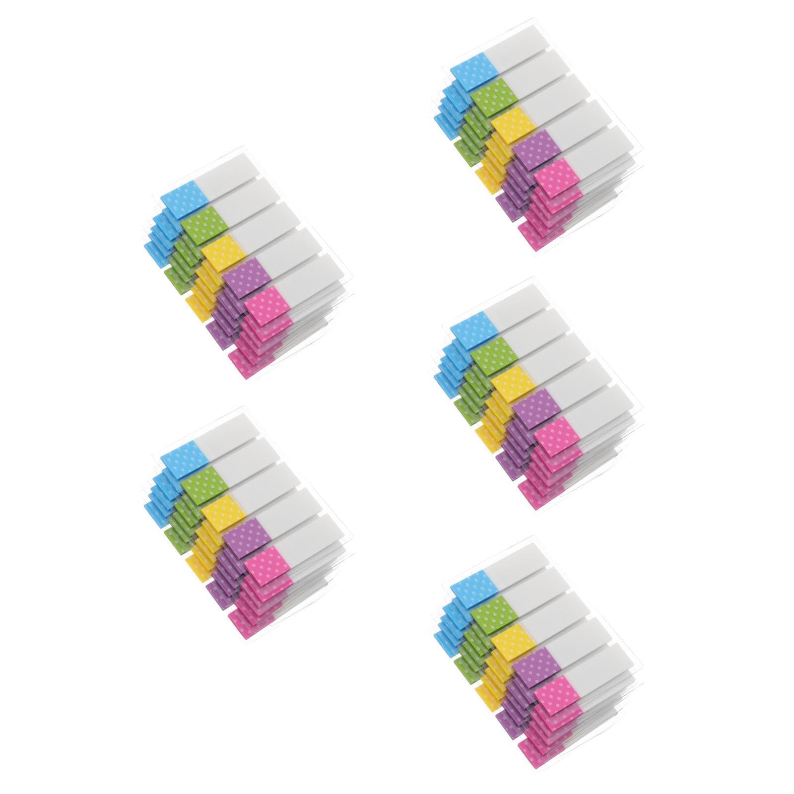 DOITOOL 5 Sätze Index-label Farbige Registerkarten Klebrige Fahnen Klebestreifen Registerkarten Zum Kommentieren Fluoreszierend Transparente Pads Das Haustier 6 Packungen * 5