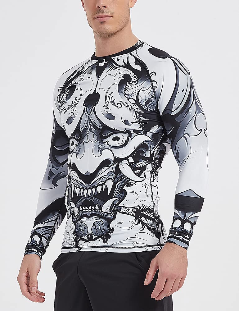 LAFROI Camisa de compresión de Manga Larga UPF 50+ Baselayer Performance para Hombre CLY08