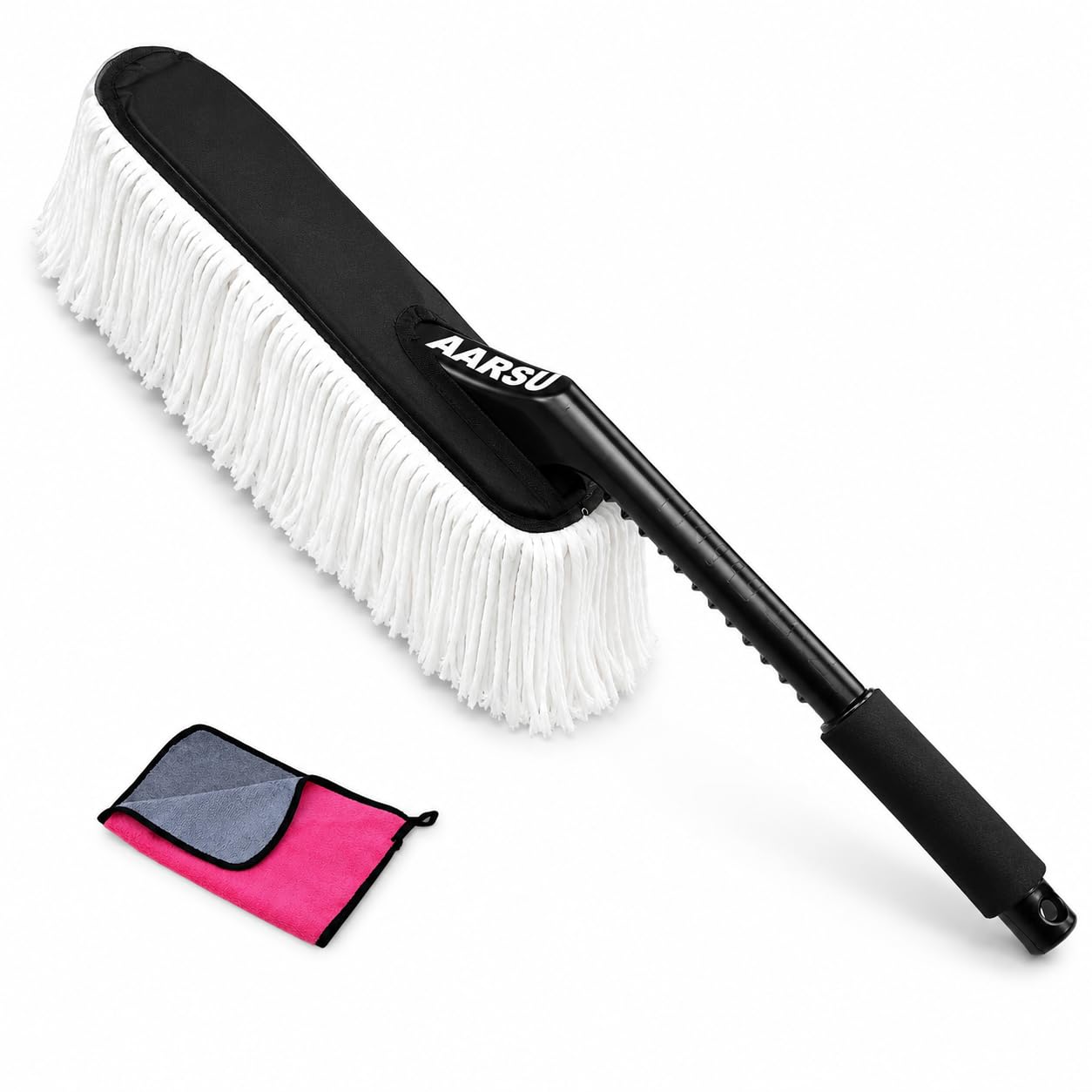 Premium Car Duster Brush for Car Cleaning With Microfibre Cloth Wax Coated Car Cleaner Brush 66 cm long Handle Lint-Free Scratch-Free Duster for Car SUV Home Office | Car Cleaning Brush Exterior-image-47