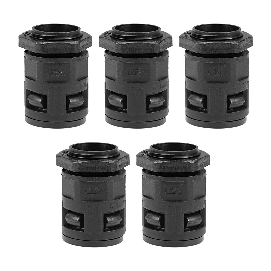 uxcell Cable Gland Corrugated Tube Connector AD21.2 Pipe Joint Clamps M24 Screw 5Pcs-image-13