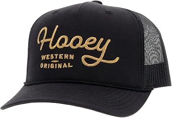 HOOEY OG Adjustable Snapback Hat - Trucker Hat for Men & Women with Mesh Back, 5 Panel Baseball Cap w/Rope Detail, OSFA