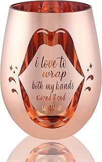 homeconlin Naughty Bachelorette Gifts - Funny Gag Gifts for Women - I Love To Wrap Both My Hands Around It and Swallow Wine Glass 1 Count (Pack of 1)