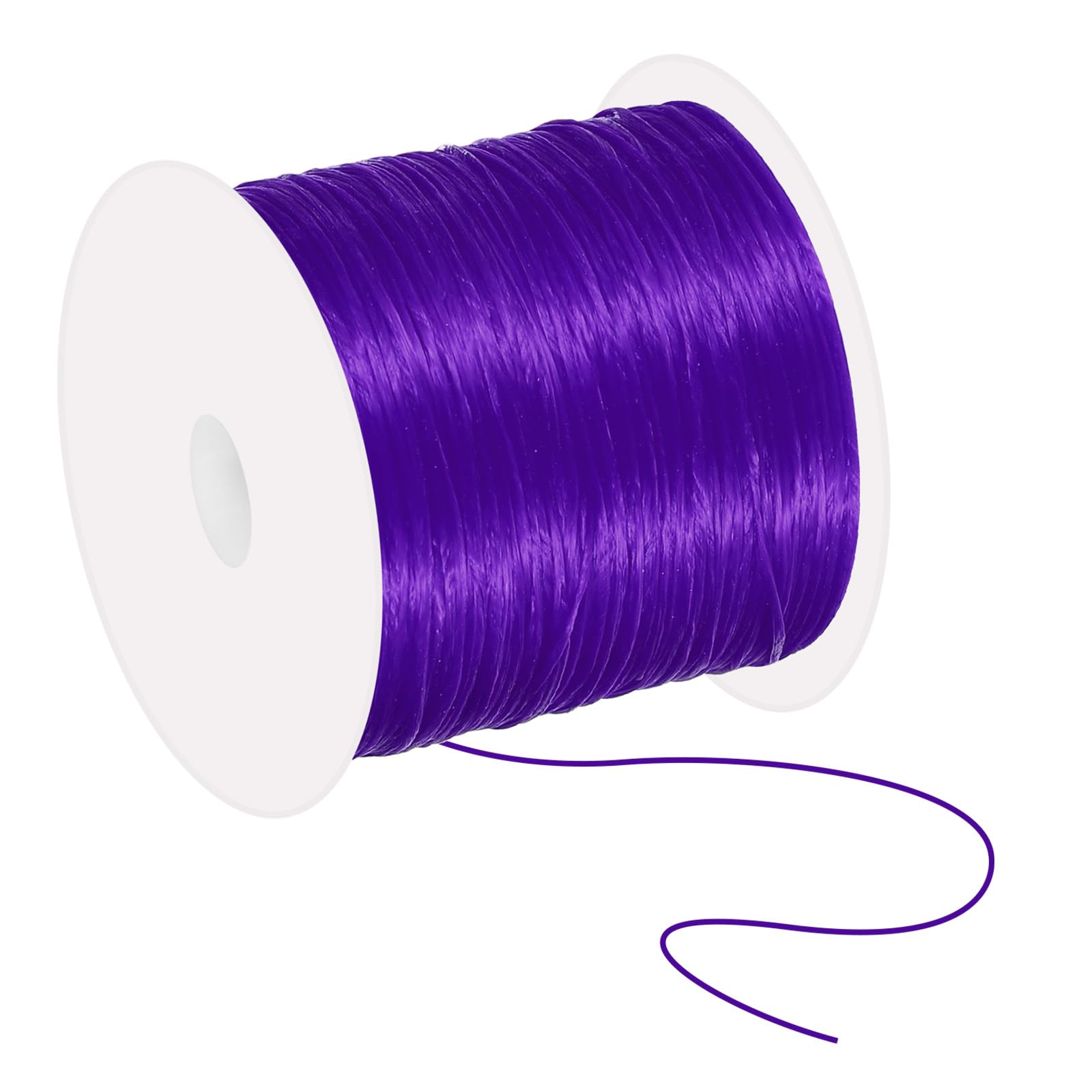 PATIKIL 66 Yard Flat Stretchy Bracelet String, 1mm Elastic Rubber, Purple, 60m
