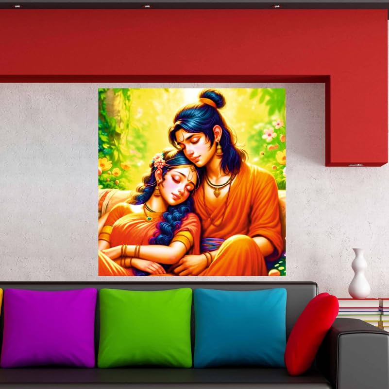 Image of British Terminal Cute little Bal Gopal Baby God Krishna| Kanha Ji | Laddu Lord Makhan Chor Painting Religious Poster for Pregnant Women for wall (matt thin vinyl,sticker,multicolor,unframed)| bj193