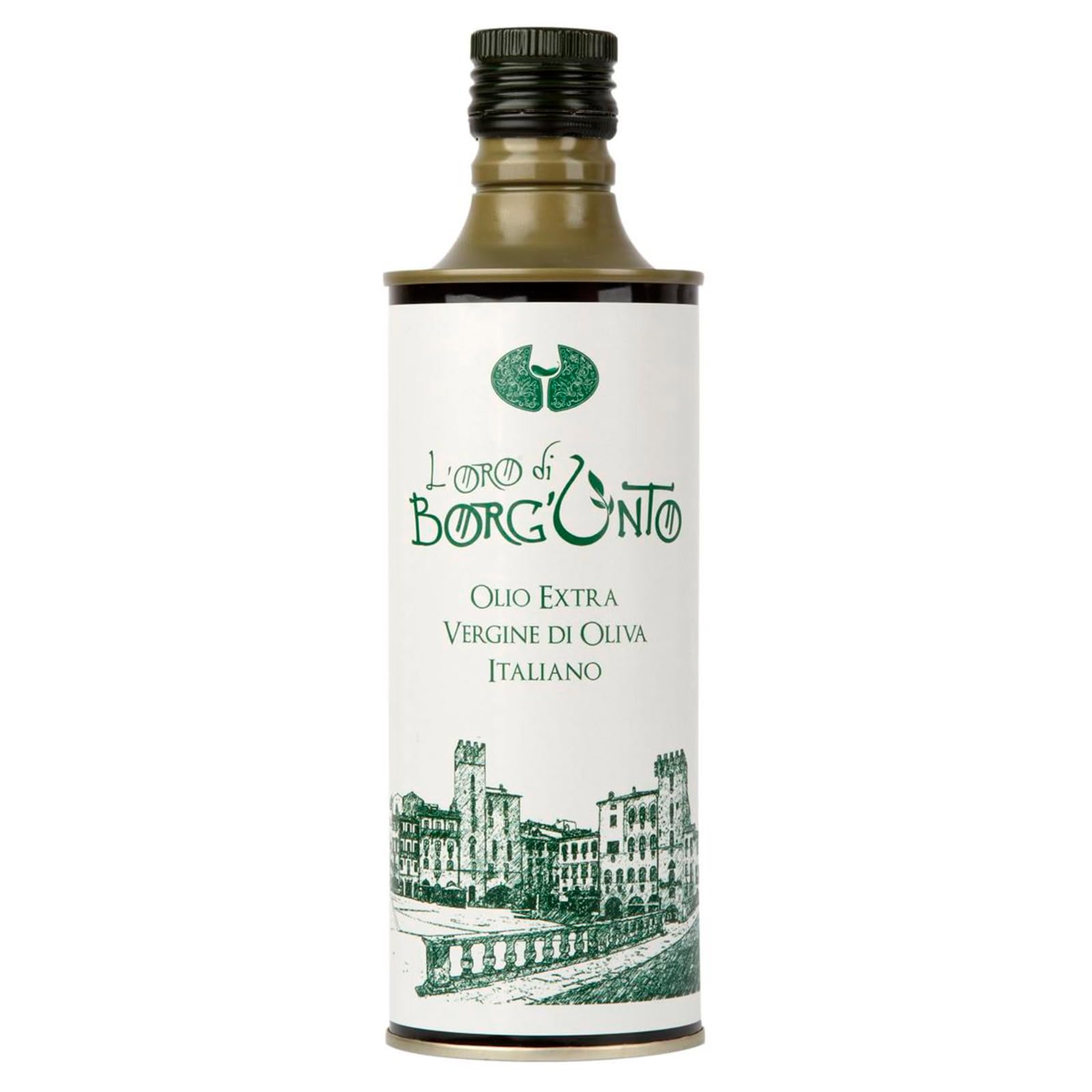 BORGUNTO | Olio Extravergine di Oliva Italiano 12x500ml con Note Piccanti e retrogusto al Carciofo | Perfetto per insaporire Carni, Insalate e Primi Piatti - Estrazione a Freddo (Confezione 6L)