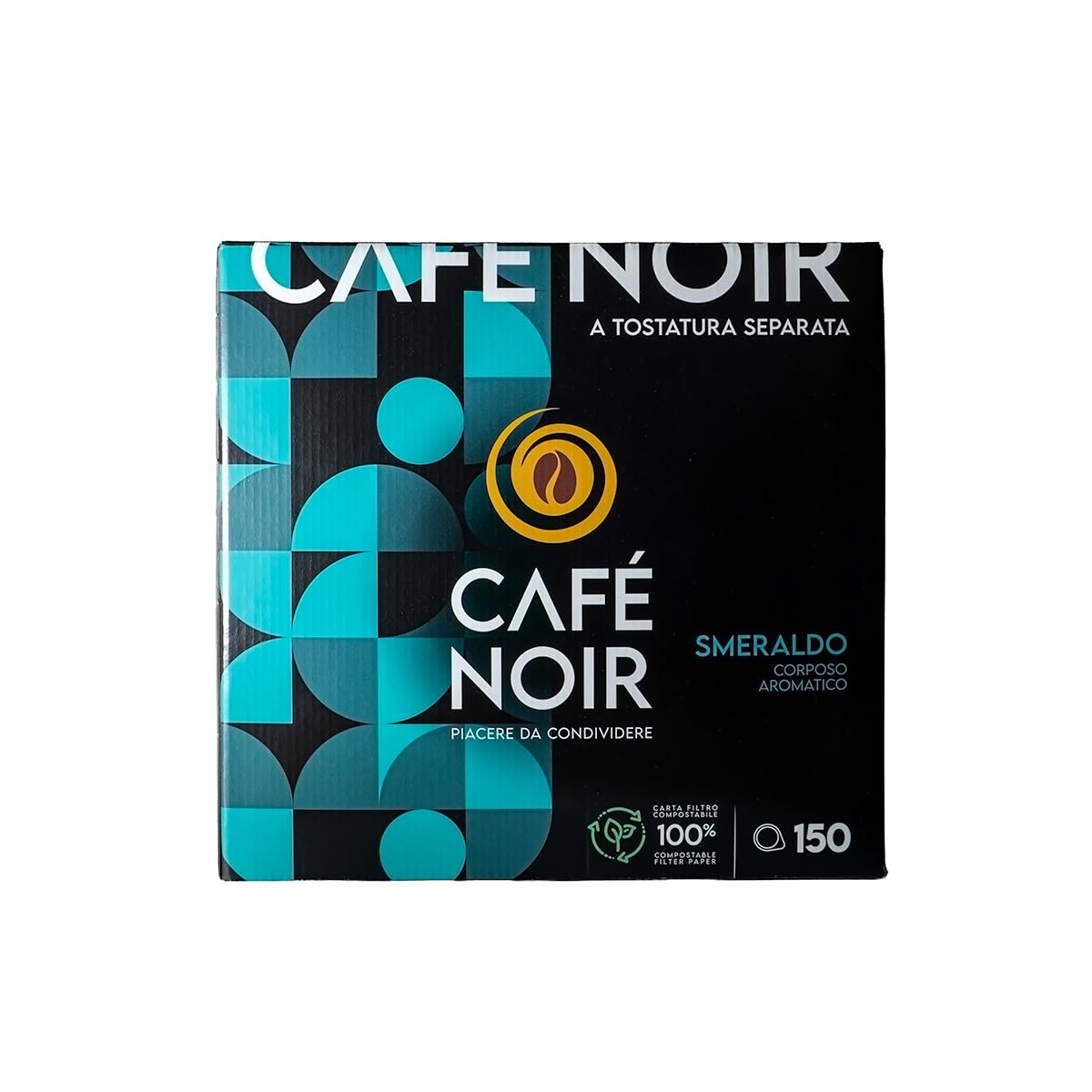 Cialde Café Noir - Smeraldo - Caffè in Cialde ESE 44mm Artigianale Italiano, Espresso Cremoso e Aromatico, 300 Cialde