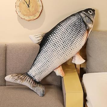 XIYUAN 31.5Inch Simulation Fish Plush Toy Pillow Soft Fish Stuffed Animal Toy Grass carp Cushion Throw Pillow Kids Stuffed Plush Pillow Stuffed Toy for Home Decor Gift