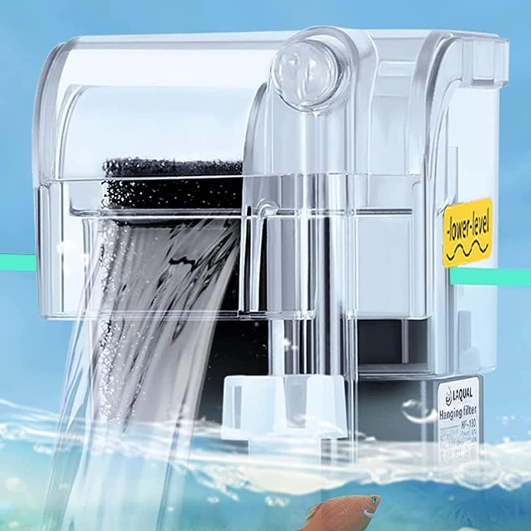 vayinato VAYINATO® MB-401 | 4W | 350L/H | Upto 1.5 Feet Tank Mini Nano Transparent Water Fall Aquarium Fish Tank Hang On Filter with Surface Skimmer-picture-50