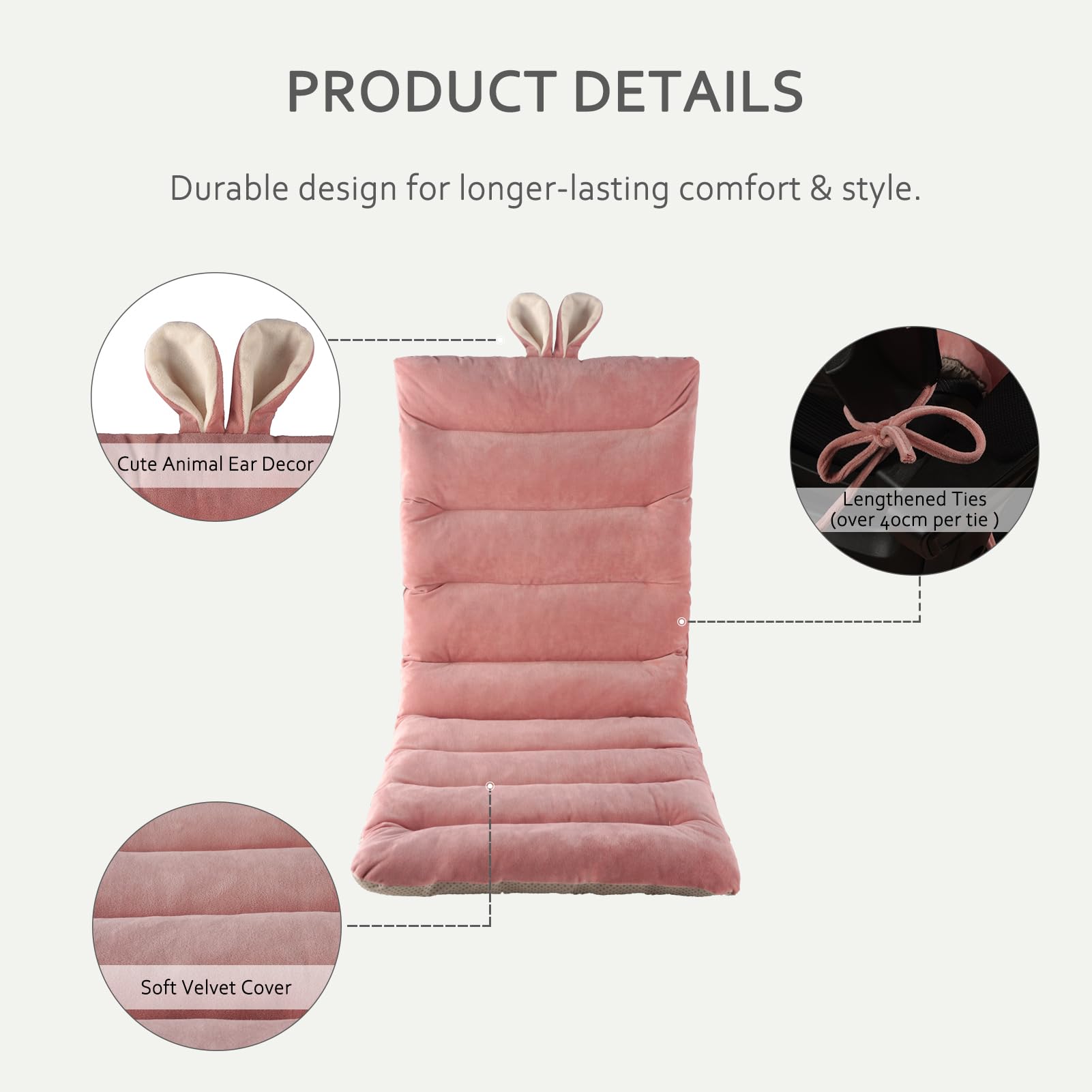 ELFJOY Pink Desk Chair Cushion - Comfort & Support -3