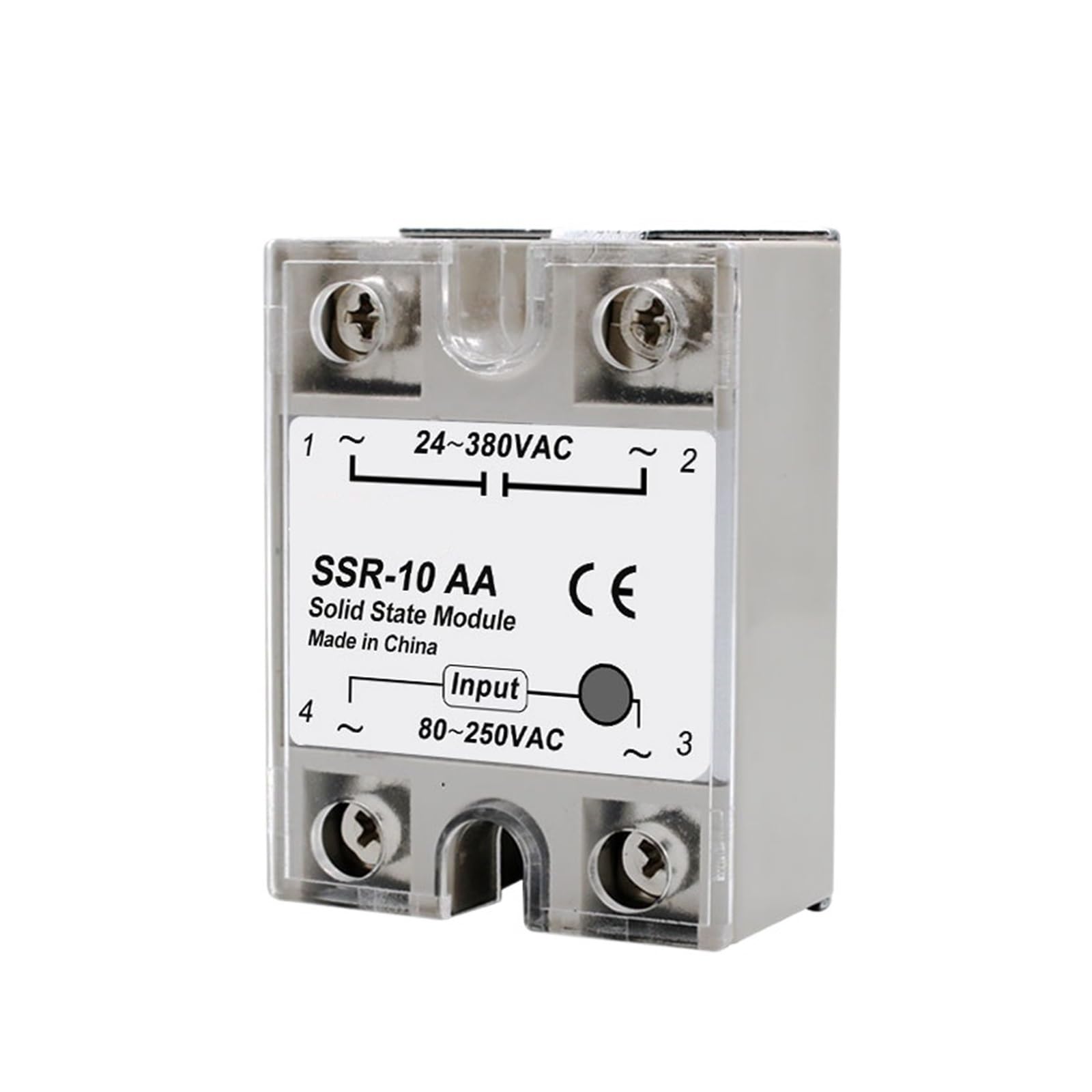 10 Uds relé de estado sólido 10A 25A 40A 50A 60A 80A 100A CC a CA a módulo monofásico 24-380VAC(10PCS SSR-50A)