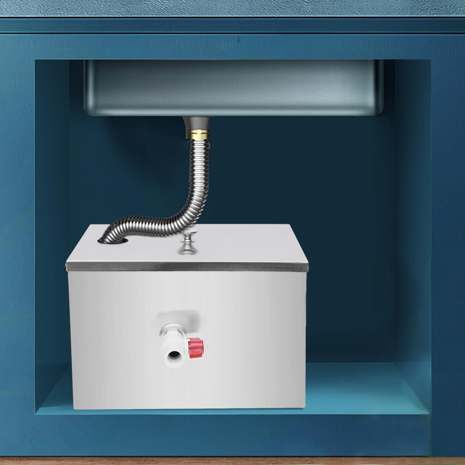 Separatore Di Grasso In Acciaio Inox - Per Cucina, Scarichi, Olio - 35x25x23 Cm - Foto 3