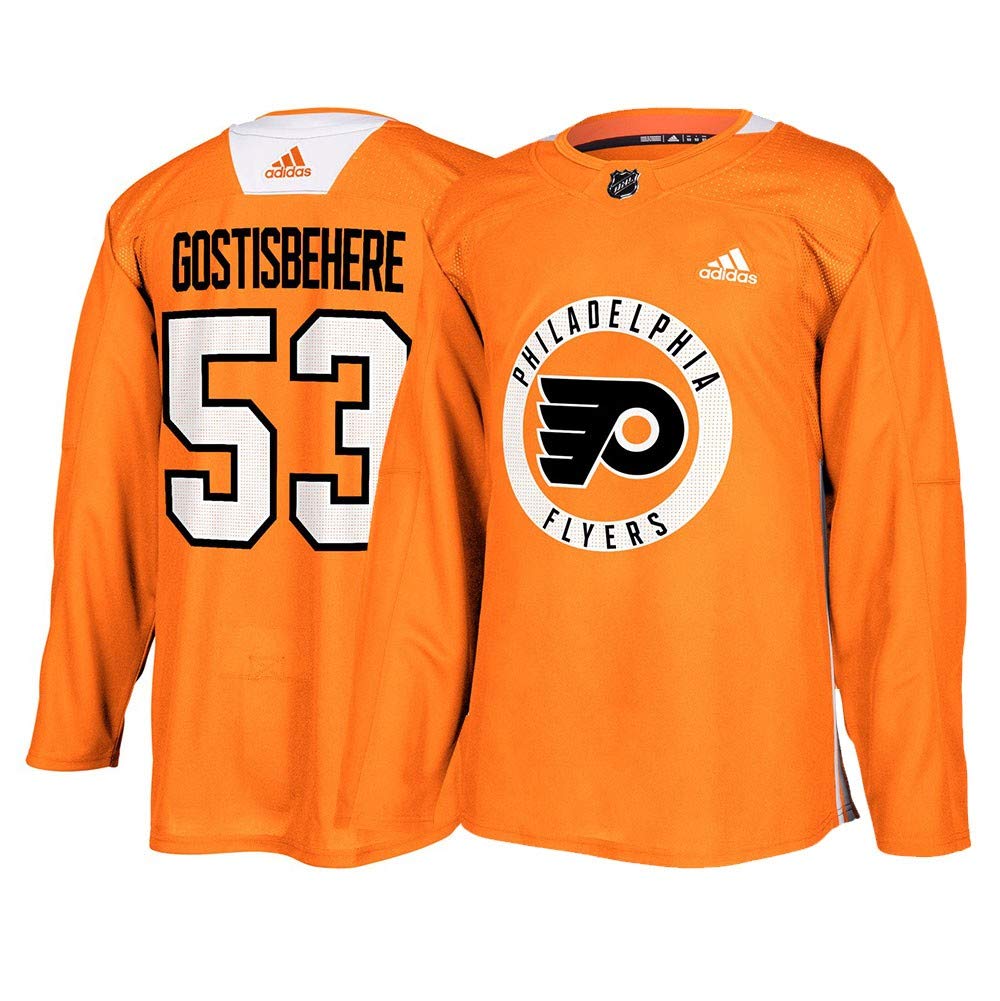 adidas Shayne Gostisbehere Philadelphia Flyers NHL Men's Orange Authentic Practice Player Jersey
