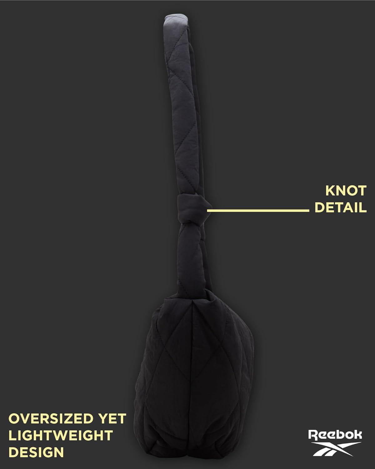 Reebok Womens Crossbody Bag - Oversized Quilted Puffer Tote Bag for Women, Large Shoulder Purse for Gym Travel & Everyday Use - Image 4