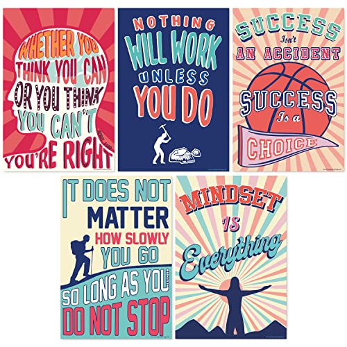 Sweetzer & Orange Growth Mindset Posters For Middle And High School Classroom Decorations – Set Of 13 Motivational Posters, Inspirational Posters And Quote Posters! 15 X 22” Large Poster Bundle #TOP4