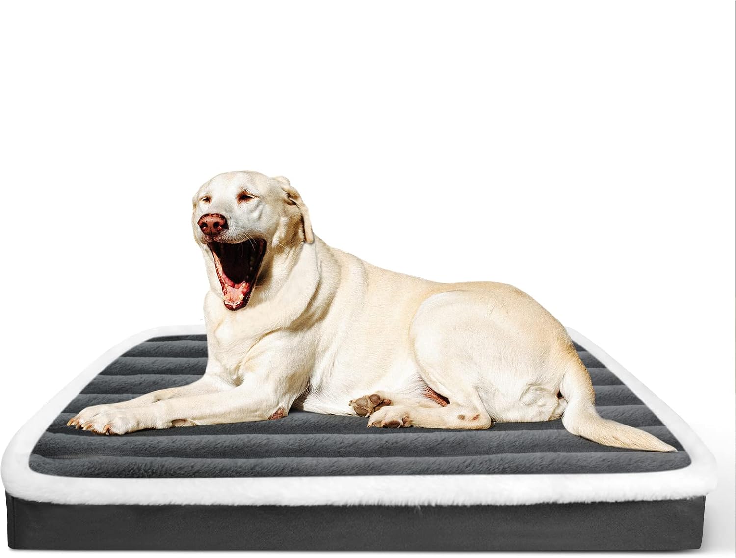 Lasaas Dog Crate Bed Orthopedic Dog Bed Waterproof Lining Egg-Crate Foam Kennel Padded Pet Sleeping Mat for Large Medium Small with…