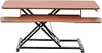 VIVO 32 convertisseur de bureau d'inch, K Series, Sit to Stand Riser, Dual Monitor et Laptop Workstation avec plateau à clavier large, haut en bambou, cadre blanc, DESK-V000KO | Réglable en hauteur, Riser de bureau debout, Plateau à clavier large, Double moniteur