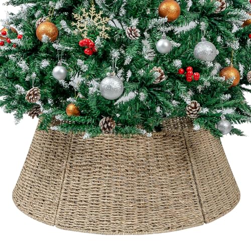 CubesLand Christmas Tree Collar for 75ft TreesSeagrass Christmas Tree Skirt 27Handcrafted Christmas Tree Collar for Artificial TreesWarm Rustic Tree Skirt Farmhouse Tree Collar Tree Base Cover