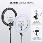 NEEWER 18"/45cm Ring Light Kit [New Version], 55W 5600K Dimmable LED Ringlight with Tripod Stand Phone Holder for iPhone Selfie Makeup Lash Tattoo Studio Photo Video Recording Studio Lighting, RL-18