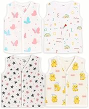 Kidbea® Unisex Newborn Baby Jhabla | Organic Cotton Muslin | Soft & Breathable Summer Wear for Boys & Girls | Multi Print of Variant Infant Clothing