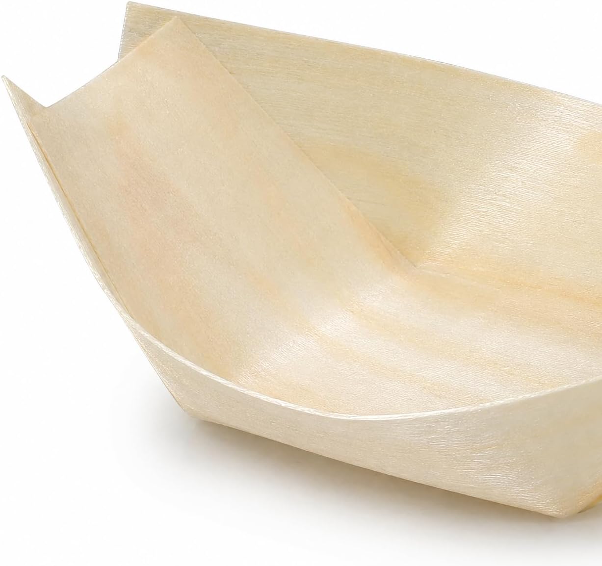 Disposable Wooden Sushi Boat Plates 100 pcs Khaki