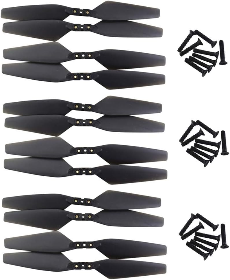 sea jump 12PCS Propeller for MJX Bugs 4W B4W EX3 D88 Folding Quadcopter Aircraft Blades Aerial Photography Brushless Drone Accessories Black