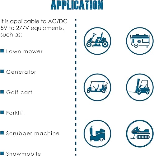 Miniatura 9 de Runleader - Kit de medidor de hora digital de 2 piezas, CACC de 5 V a 277 V, horas acumuladas para generador de tractor de jardín, compresor, motor