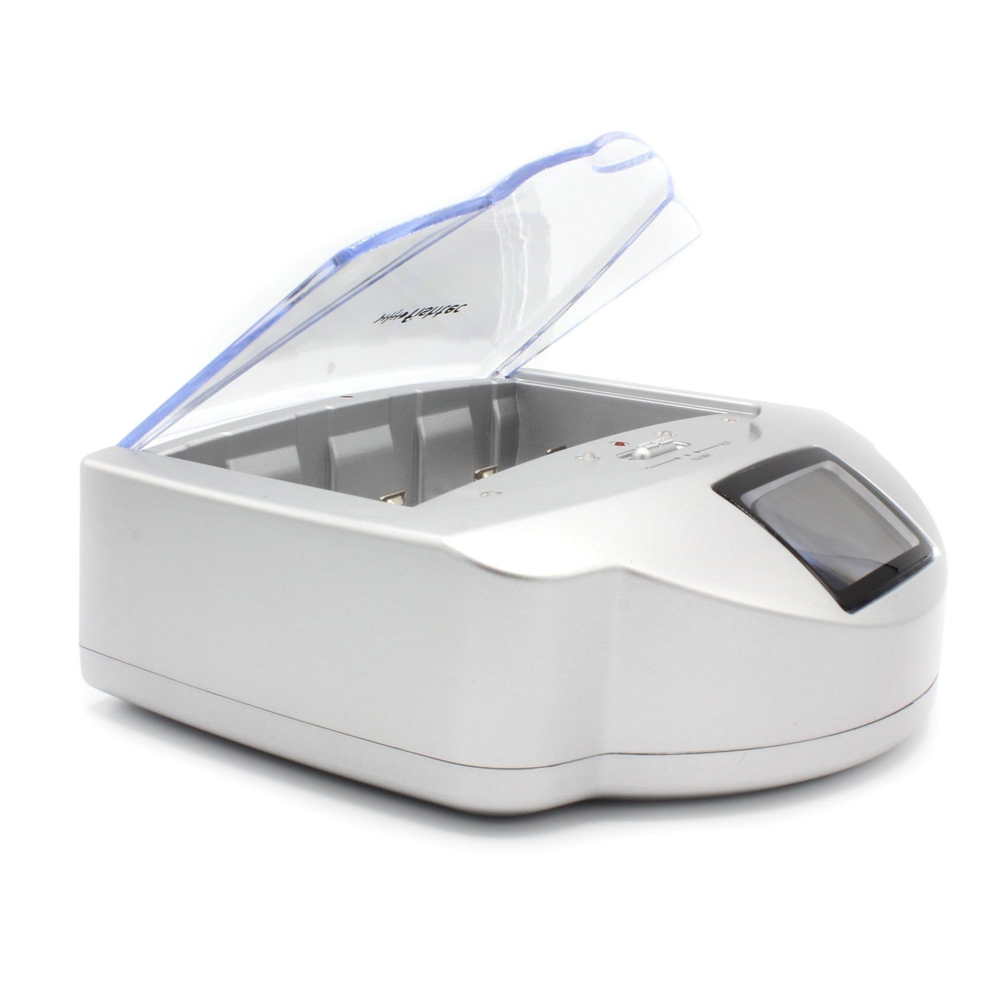 FISHTEC - Chargeur Universel de Piles Rechargeables - LR3 LR6 LR14 LR20 9V - LCD et voyants LED - Ni-MH Ni-CD et alcalines jusqu'à 10 recharges - Maison Bureau économies éco-responsables