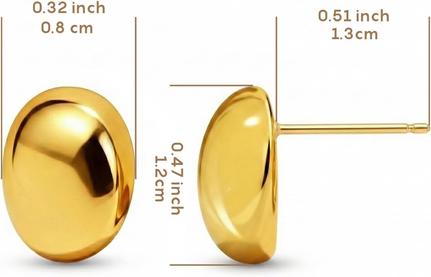 14K Gold Earrings for Women Trendy, Small Gold Plated Earrings Post Cubic Zirconia, Dainty Jewelry Gifts for Women, Lightweight Hypoallergenic Gold Earring - Image 8