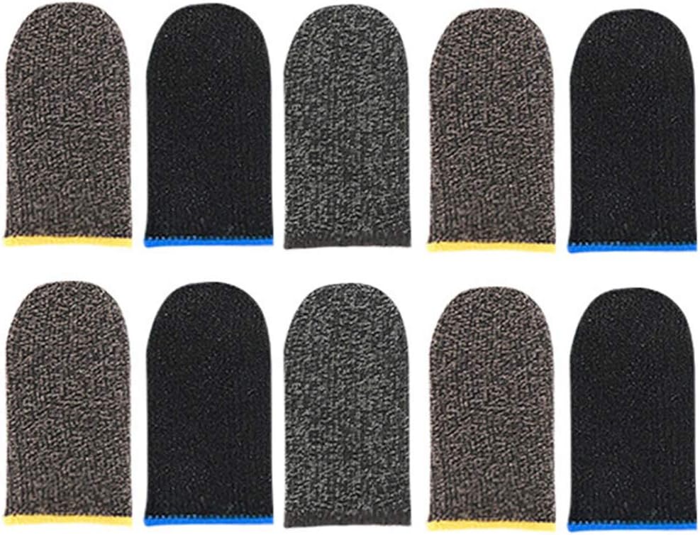 Exceart 5ペアモバイルゲーム指サックタッチスクリーンコントローラー指スリーブ通気性防汗