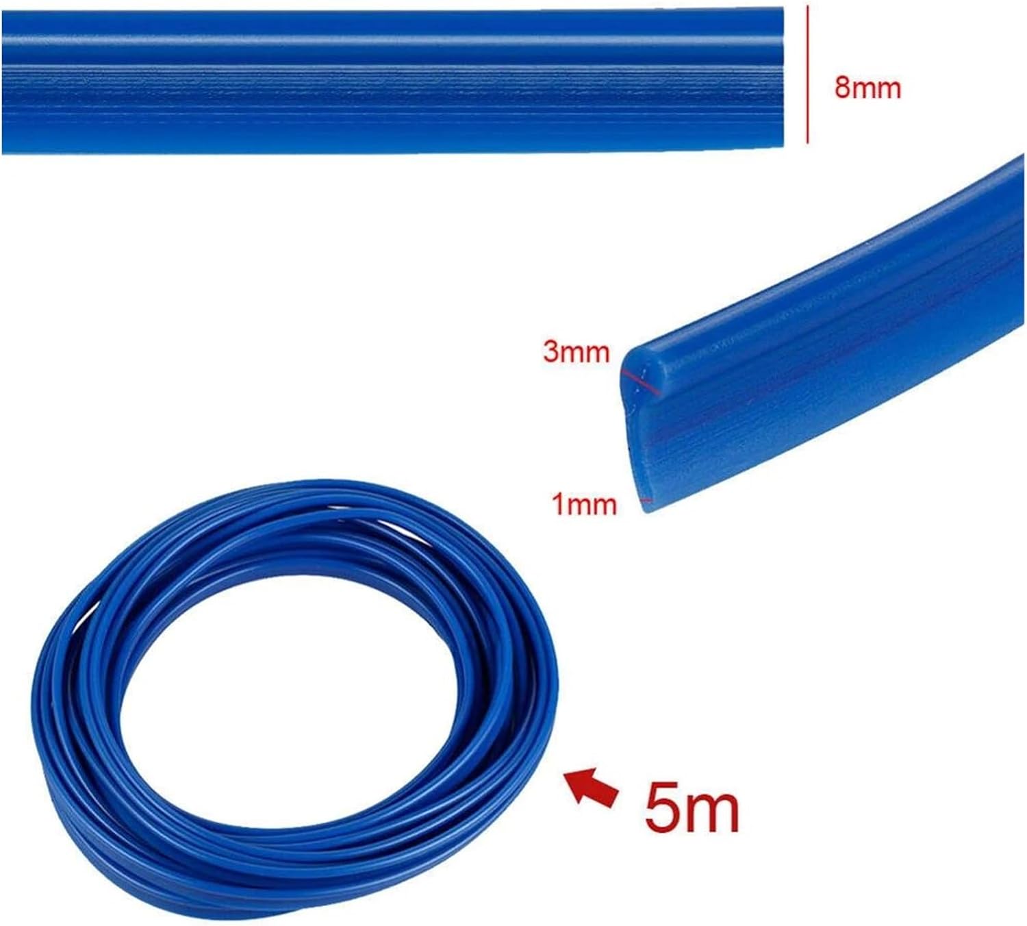 Universal 1Pc Decoration Trims Strips Car Truck Interior Accessories Moulding Trims Strips PVC 5M Blue Car Decoration None