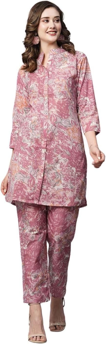 rytrasWomen's Cotton Printed Straight Kurta With Pant