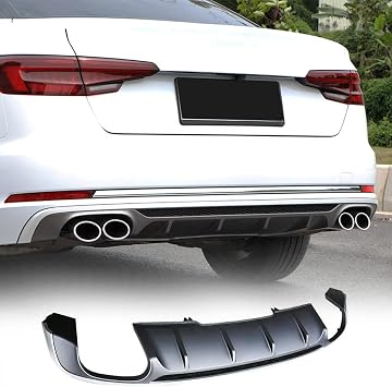 Rear Diffuser Diffuser for Audi B9 A4 Sline Sedan 2017 2018 2019 PP Rear Lip Diffuser Bumper Cover Spoiler Factory OutletSline, Gray