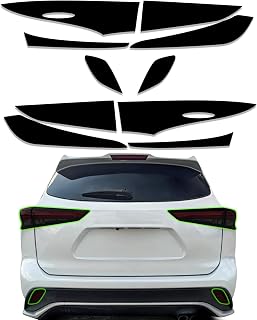 MusTree Precut Tint Kit Film Fit for Toyota Highlander 2020-2022 Accessories with Gloss Dark Smoke Wrap Overlay Cover Vinyl Decals Exterior Parts (Tail Light)
