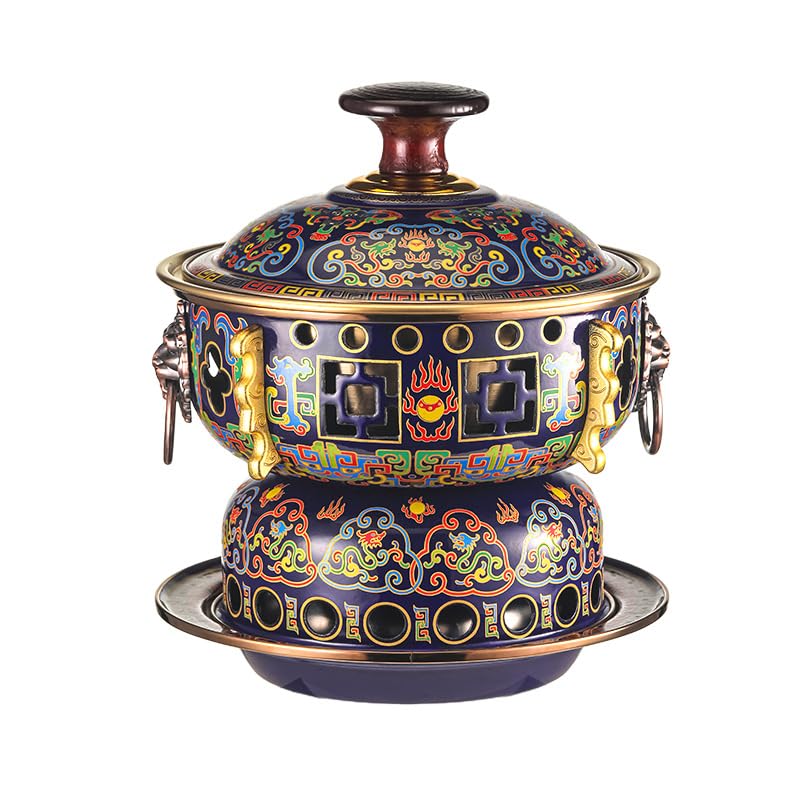 Olla pequeña para una persona de cobre cloisonné