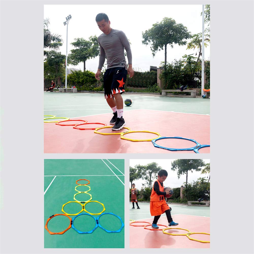 Cerchi di agilità di velocità 8PC, Anelli di velocità Sportivi, agilità di velocità Esagonale con Borsa per Il Trasporto, per Calcio Tennis Calcio Pallacanestro Allenamento di velocità