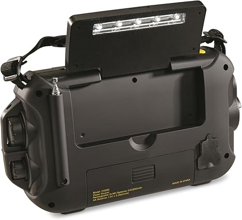 Miniatura 4 de HQ Issue Radio digital multibanda solar alimentada, radio meteorológica y radio de emergencia con luz de emergencia negra