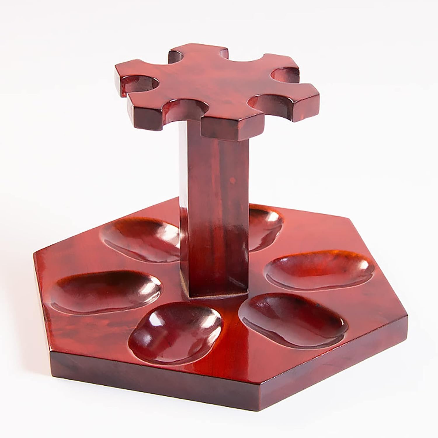 Wooden Smoking Pipe Stand, Rosewood Tobacco Pipe Stand Decorative Display Holder, Handmade Mens Gift Smoking Pipe Accessories for 6 Tobacco Smoking Pipe