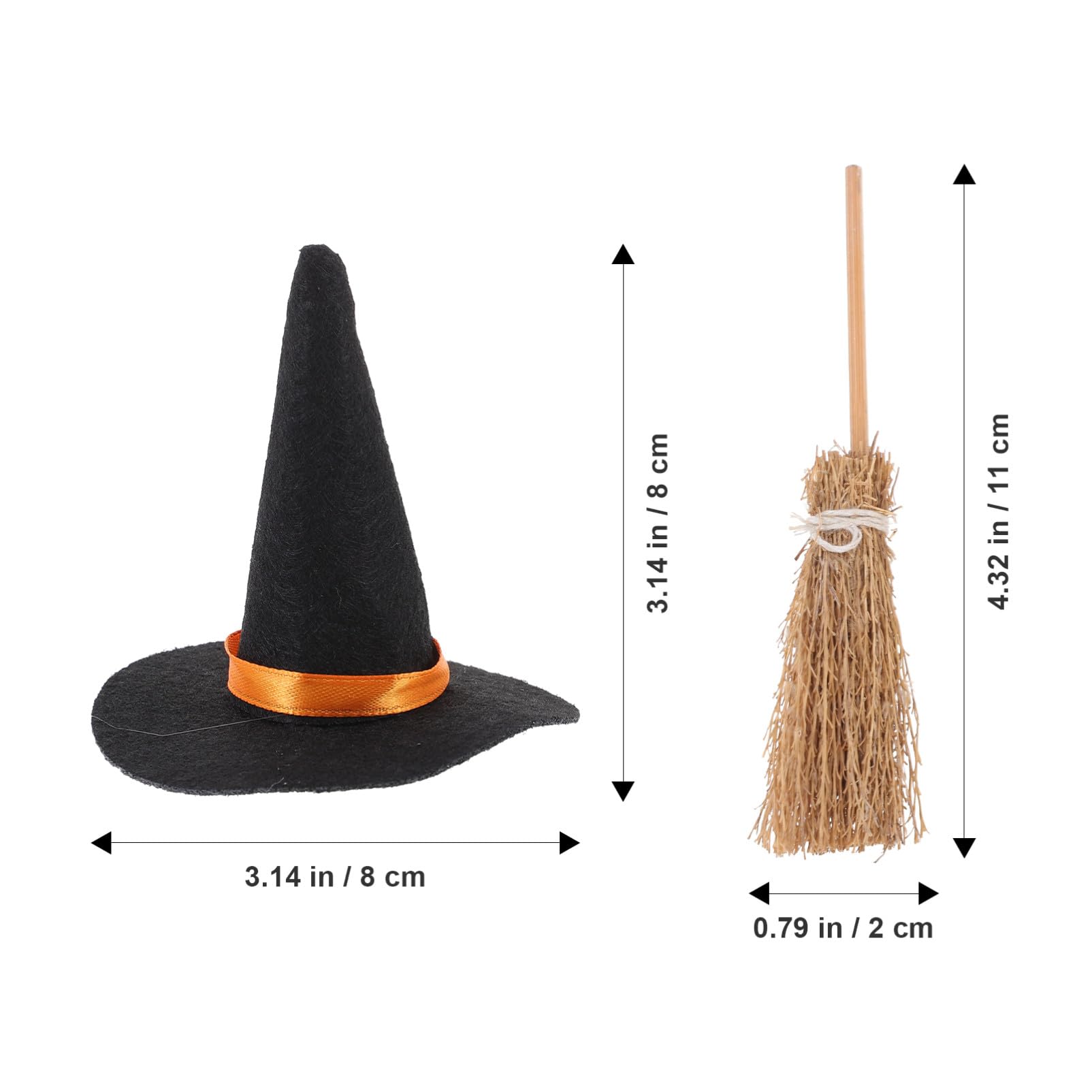 6 Set Di Cappelli Decorazioni Di Halloween Mini Cappelli Da Strega Scopa Da Strega Da Te Per Di Halloween Miniatura Per