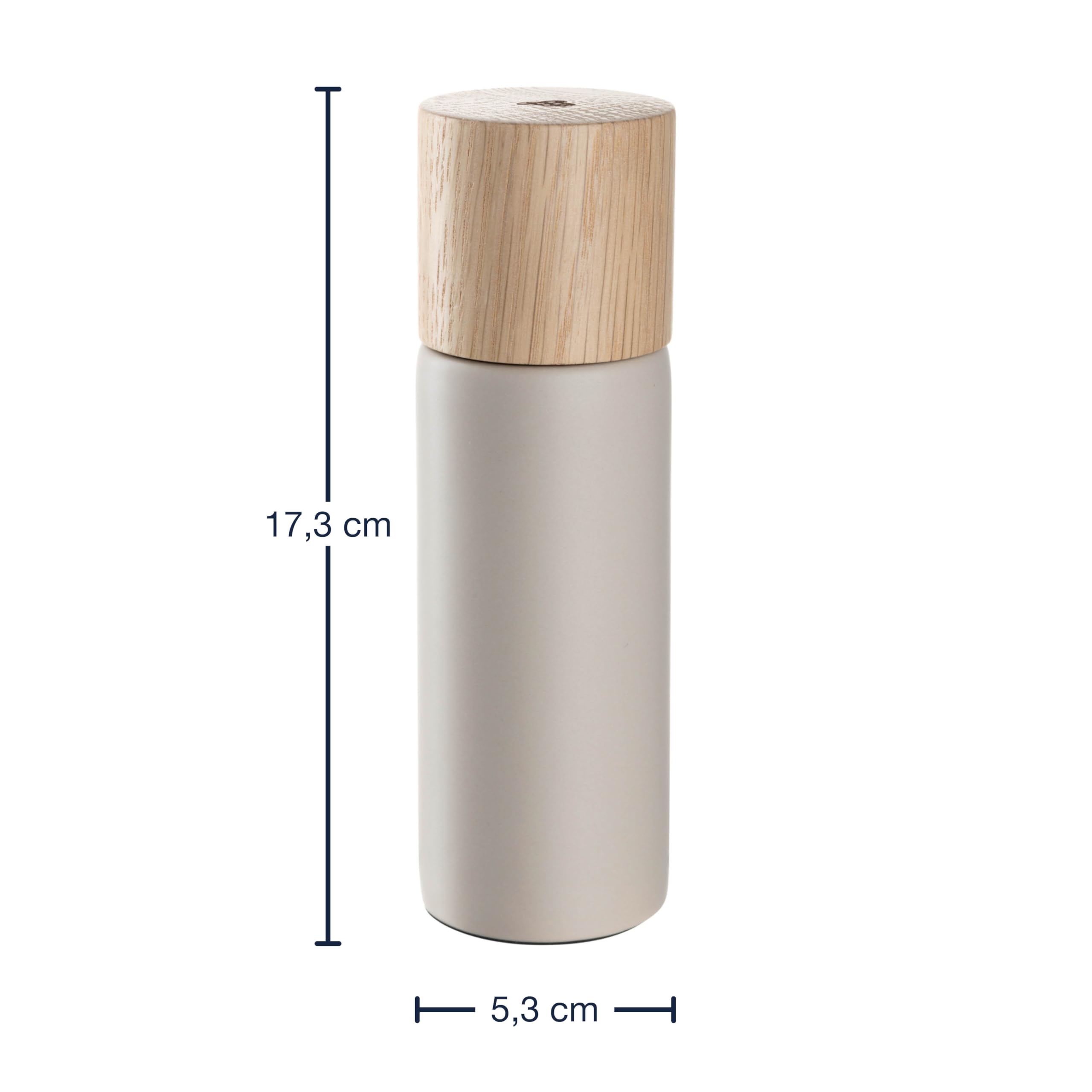 LEONARDO HOME Molinillo de especias Roma, 1 pieza, pimentero con mecanismo de cerámica, salero atemporal, molinillos de alta calidad para especias exóticas, elegantes molinillos de cerámica, altura