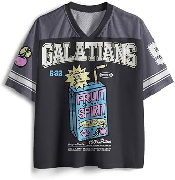 Graphic Tees Summer Novelty Women Men Oversized Fruit Spirit Christian Jersey