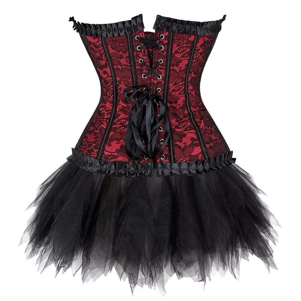 トップス Ballerina tulle corset bustier Amazon.com: Jutrisujo Corsets Dresses Bustier Overbust Women