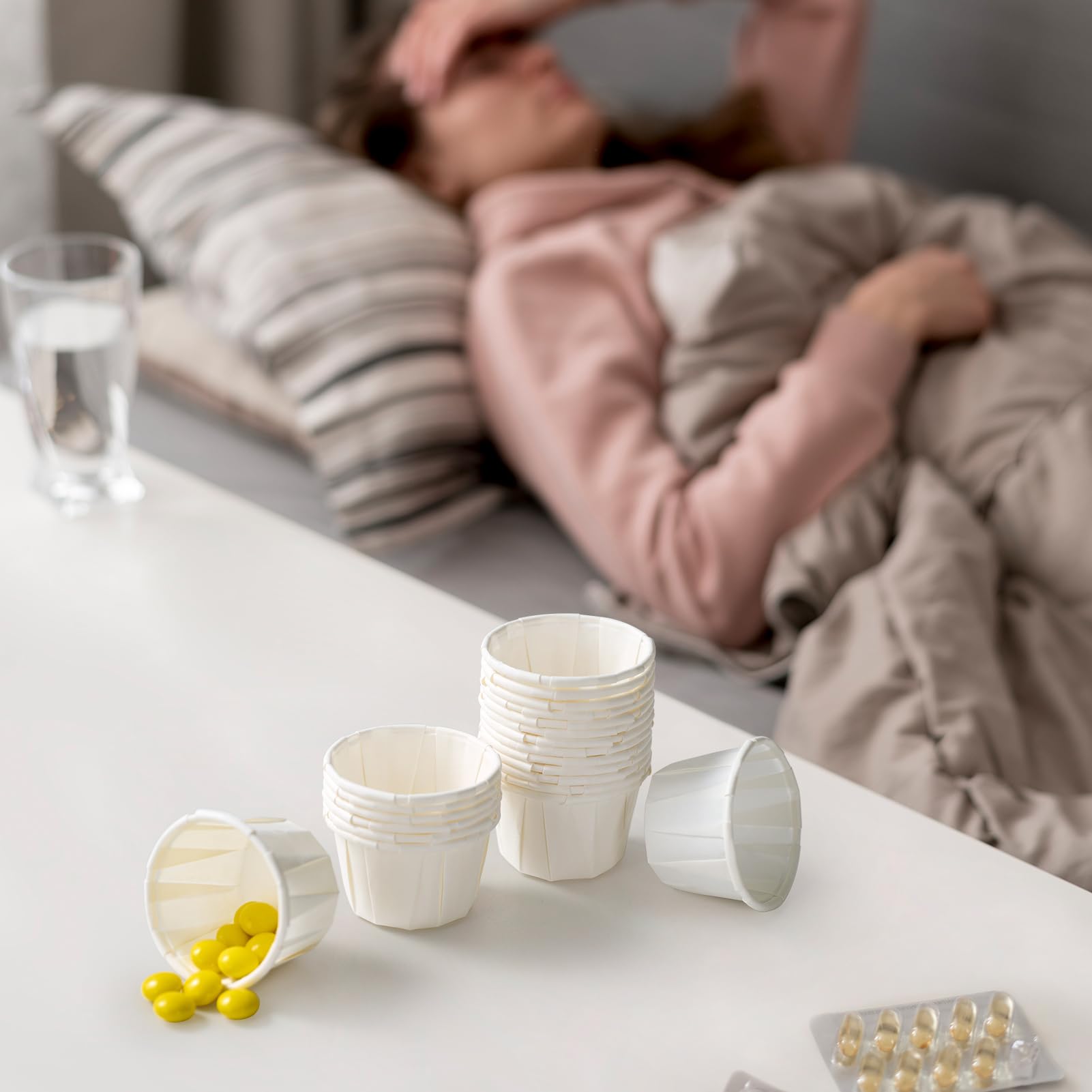 LITOPAK Papier-Soufflebecher, Einweg-Medizinbecher, 28 ml, kleine Pappbecher für Probiertabletten, Desserts und Gewürze, 1000 Stück