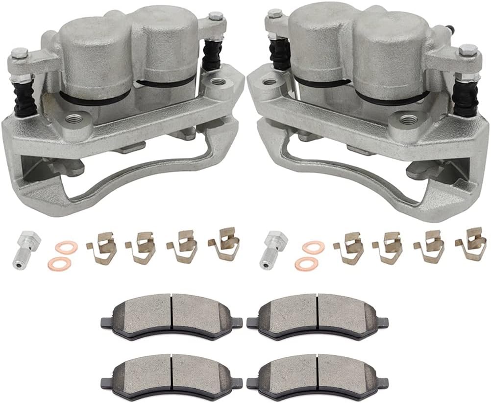 SCITOO Front Brake Calipers With Bracket & Brake Pads 18B5055 18B5054 D1084 Fit For Chrysler Aspen 07-09, For Dodge Dakota/For Durango/Ram 1500, For Ram 1500 11-17 For Ram Dakota 11