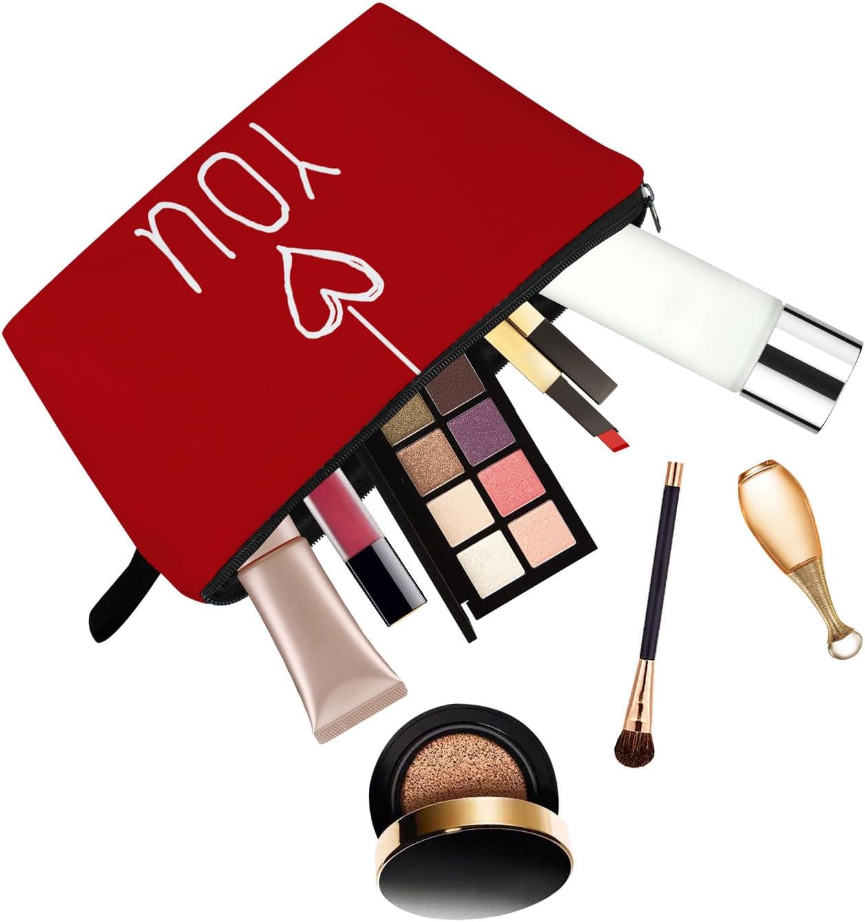 I Love You Print Small Cosmetic Bag image 5