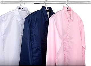 Retractable Adjustable Stainless Steel Closet Rod 15.7 to 25.6 Inch with Socket Set for Hanging Clothes, Wardrobes, Shoe C...