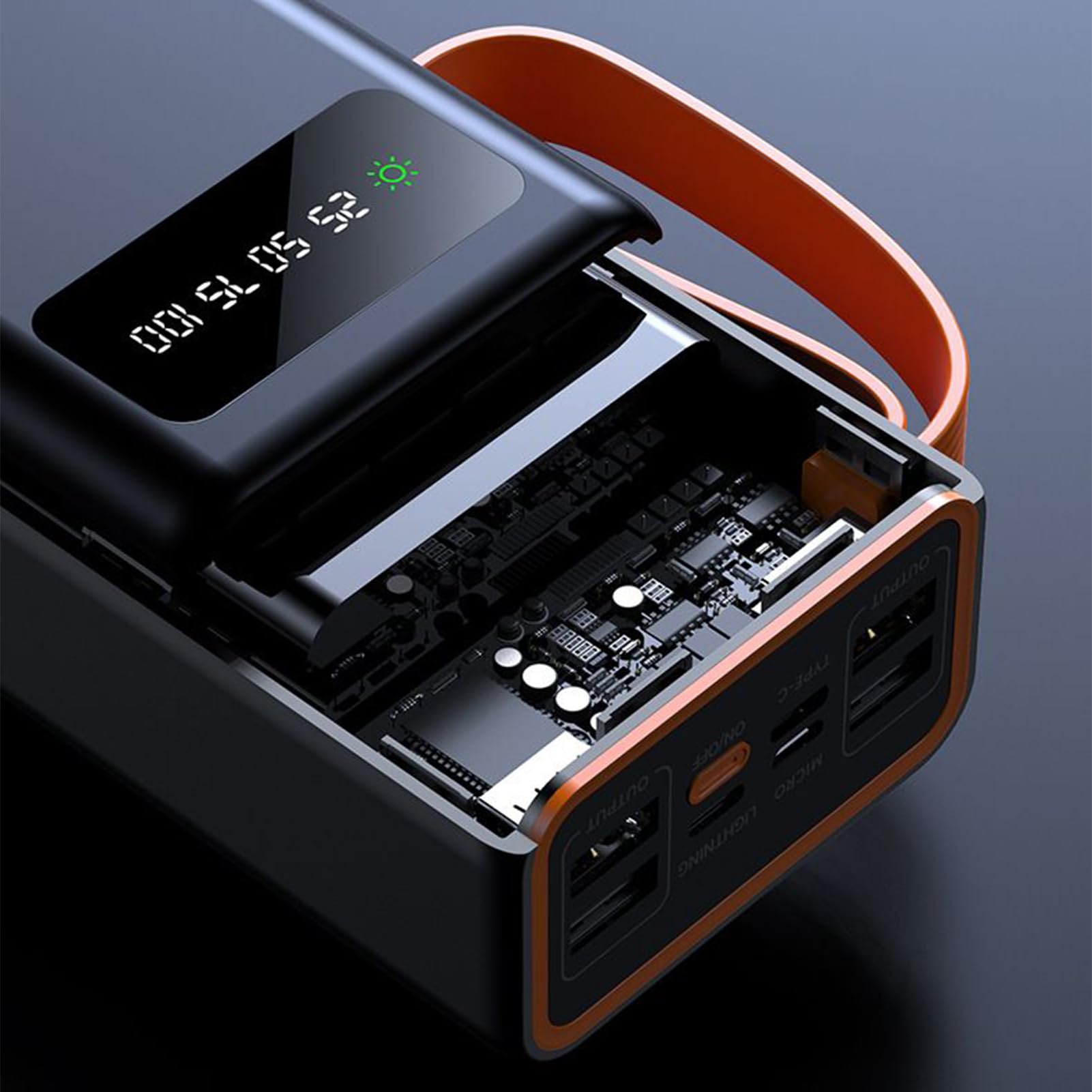 Chargeur Solaire Portable Power Bank Solaire avec Panneau Intégré