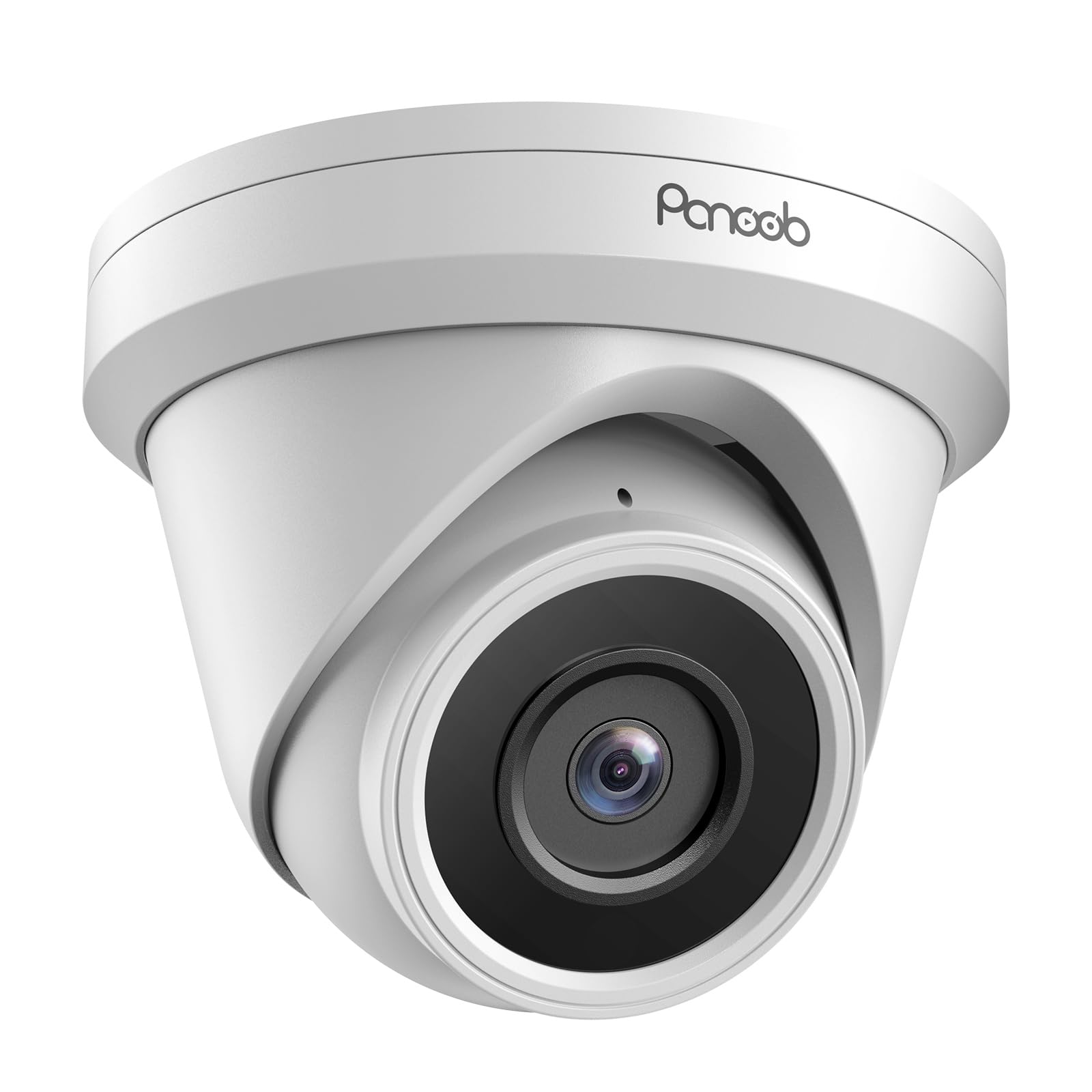PANOOB 5MP Turret PoE Camera Outdoor/Indoor, UltraHD Wired Home Surveillance Security IP Camera PoE with Built-in Mic, AI Human Detection, 110° Wide